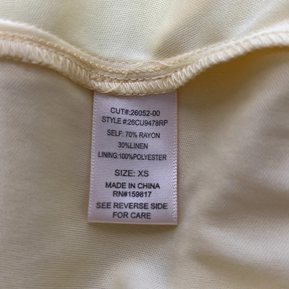 Altar’d State Butter Yellow Short Puff Sleeve Mini Dress size XS - Picture 7 of 8